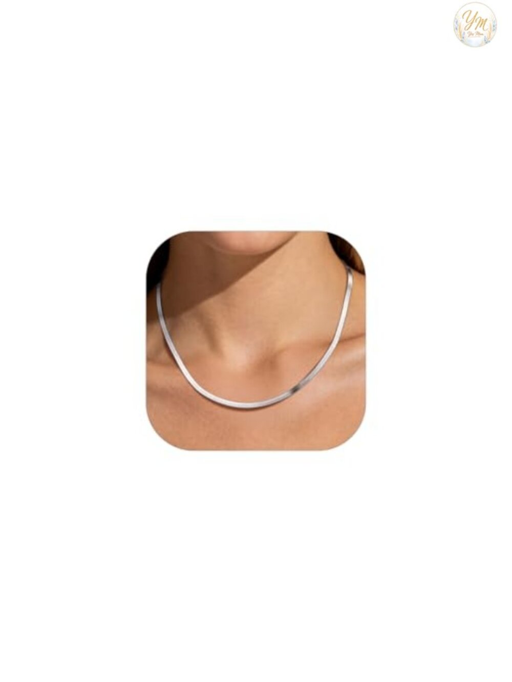 Herringbone Choker Necklace 925 Sterling Silver Snake Chain 15 Inch